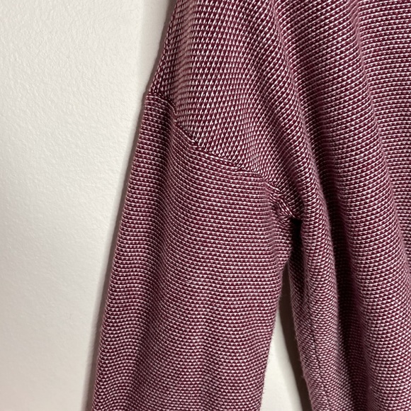 Tommy Hilfiger bird’s eye burgundy shawl pima cotton blend  open cardigan size M - Picture 7 of 12